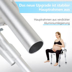 Height-Adjustable Shower Seat with Removable Arms and Backrest