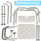 Height-Adjustable Shower Seat with Removable Arms and Backrest