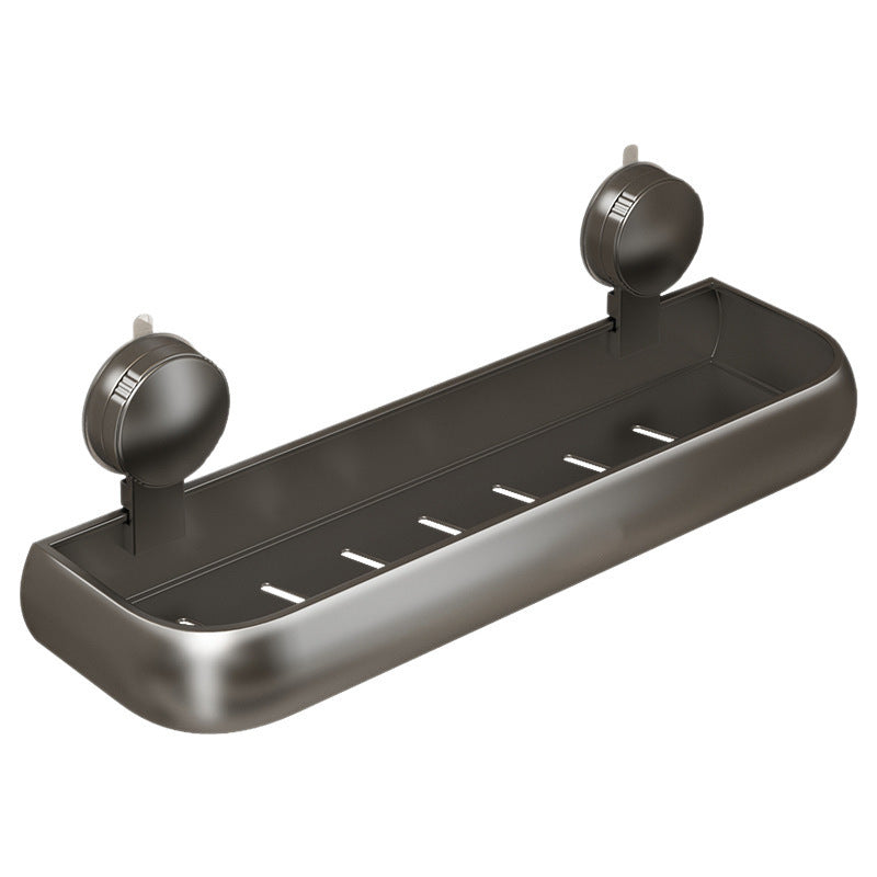 Height-Adjustable Suction Cup Bathroom Shelf in Aluminium