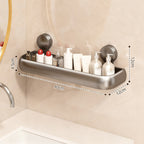 Height-Adjustable Suction Cup Bathroom Shelf in Aluminium