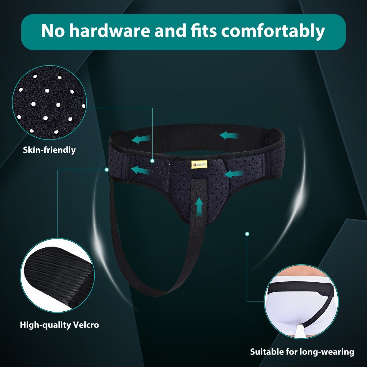 Hernia Belt Support Brace for Active Individuals - Ambidextrous, view 2