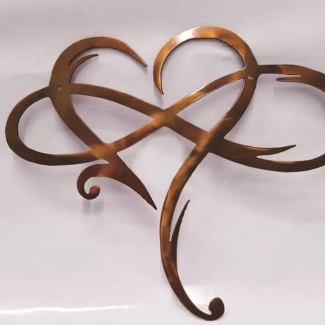 Iron Infinity Heart Wall Decor - Symbol of Eternal Love, Hanging Brackets, view 11