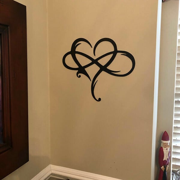 Iron Infinity Heart Wall Decor - Symbol of Eternal Love, Hanging Brackets, view 5