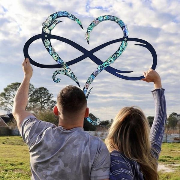 Iron Infinity Heart Wall Decor - Symbol of Eternal Love, Hanging Brackets, view 10