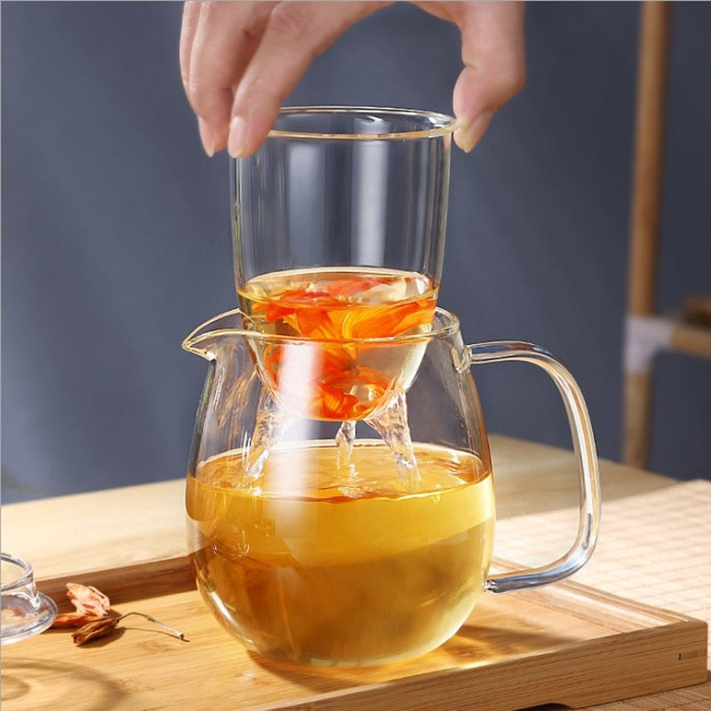 High Borosilicate Glass Teapot with Removable Infuser, Stove-Safe