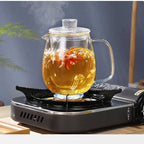 High Borosilicate Glass Teapot with Removable Infuser, Stove-Safe