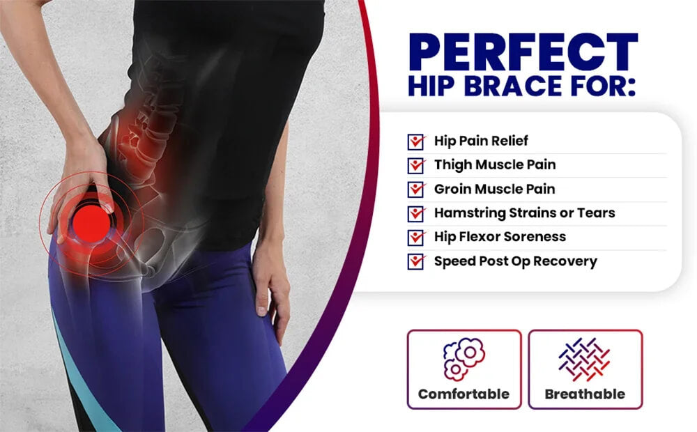 Hip Stabiliser with Focused Compression for Hip Alignment and Support