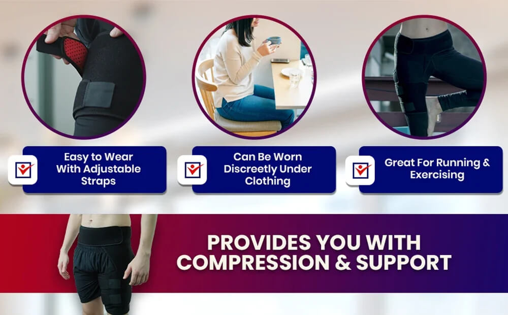 Hip Stabiliser with Focused Compression for Hip Alignment and Support