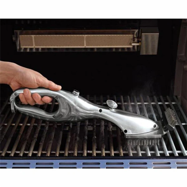 BBQ Steam Cleaning Brush - Ergonomic, Chemical-Free, Silver, 45.72cm, view 4