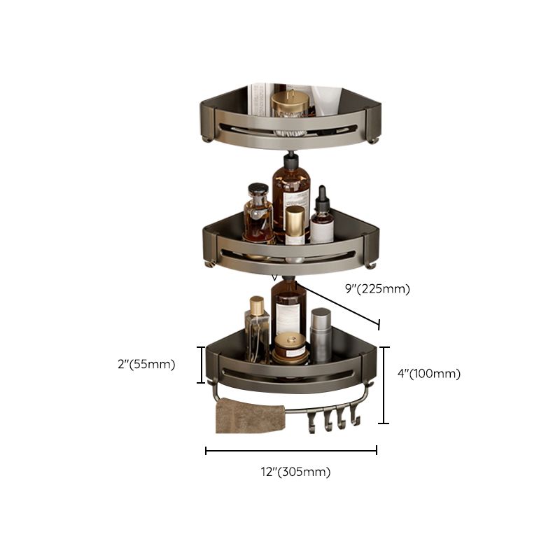Contemporary Aluminium Bathroom Accessory Set - Grey, Rust Resistant, view 13