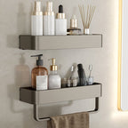 Contemporary Aluminium Bathroom Accessory Set - Grey, Rust Resistant, view 2