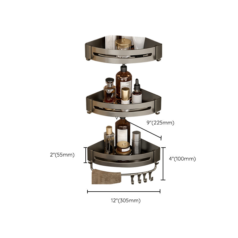 Contemporary Aluminium Bathroom Accessory Set - Grey, Rust Resistant, view 73