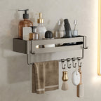 Contemporary Aluminium Bathroom Accessory Set - Grey, Rust Resistant, view 79
