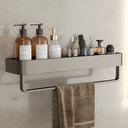 Contemporary Aluminium Bathroom Accessory Set - Grey, Rust Resistant, view 90