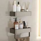 Contemporary Aluminium Bathroom Accessory Set - Grey, Rust Resistant, view 93