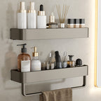 Contemporary Aluminium Bathroom Accessory Set - Grey, Rust Resistant, view 97