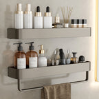 Contemporary Aluminium Bathroom Accessory Set - Grey, Rust Resistant, view 98