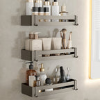 Contemporary Aluminium Bathroom Accessory Set - Grey, Rust Resistant, view 99
