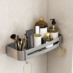 Contemporary Aluminium Bathroom Accessory Set - Grey, Rust Resistant