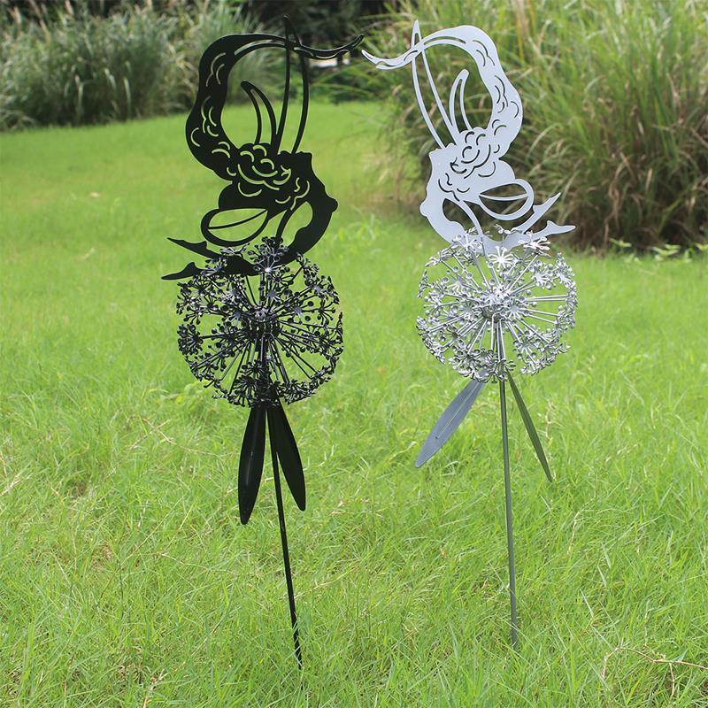 Fairies and Dandelions Outdoor Garden Sculpture - Metal, Angel Theme, view 11