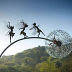 Fairies and Dandelions Outdoor Garden Sculpture - Metal, Angel Theme, view 12