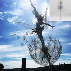 Fairies and Dandelions Outdoor Garden Sculpture - Metal, Angel Theme, view 13