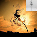 Fairies and Dandelions Outdoor Garden Sculpture - Metal, Angel Theme, view 2