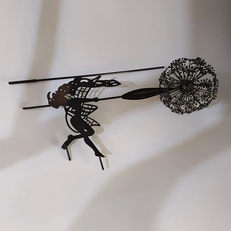 Fairies and Dandelions Outdoor Garden Sculpture - Metal, Angel Theme, view 3