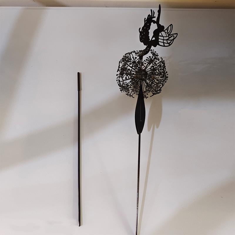 Fairies and Dandelions Outdoor Garden Sculpture - Metal, Angel Theme, view 5