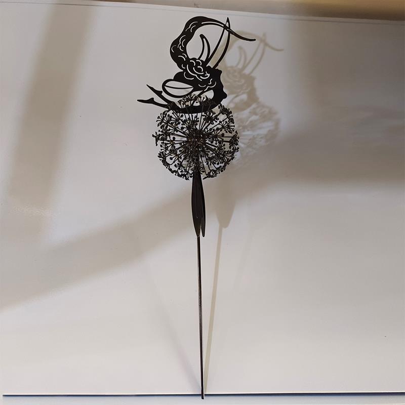Fairies and Dandelions Outdoor Garden Sculpture - Metal, Angel Theme, view 6