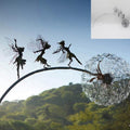 Fairies and Dandelions Outdoor Garden Sculpture - Metal, Angel Theme