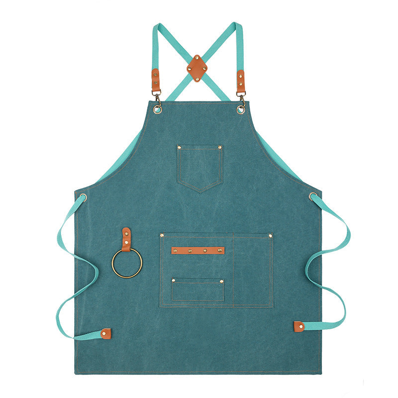 Canvas Sleeveless Apron Waterproof Oil-proof - Thick Cotton, Unisex Adjustable, view 10