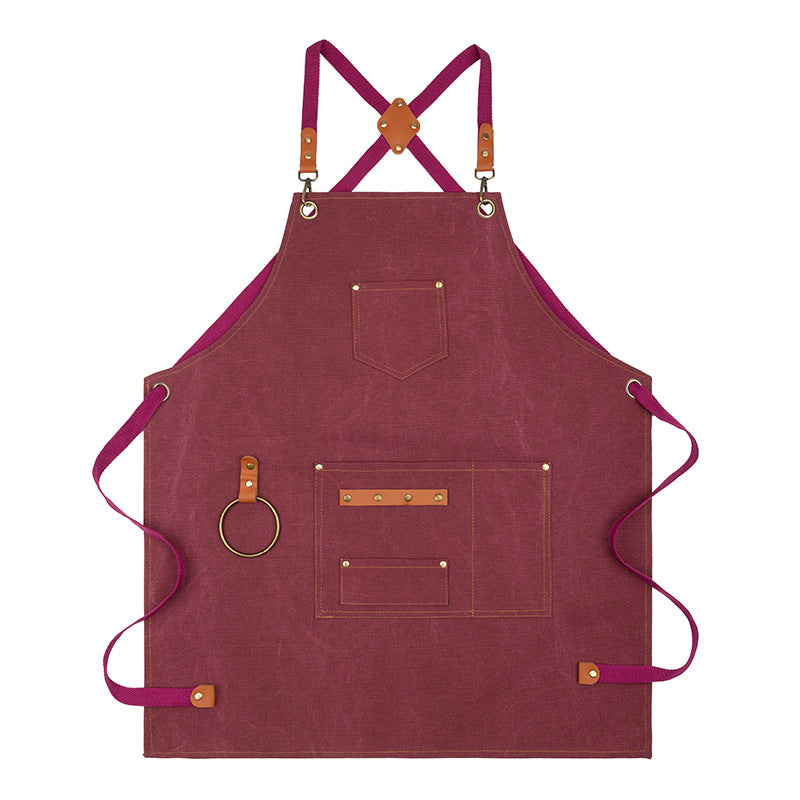 Canvas Sleeveless Apron Waterproof Oil-proof - Thick Cotton, Unisex Adjustable, view 11