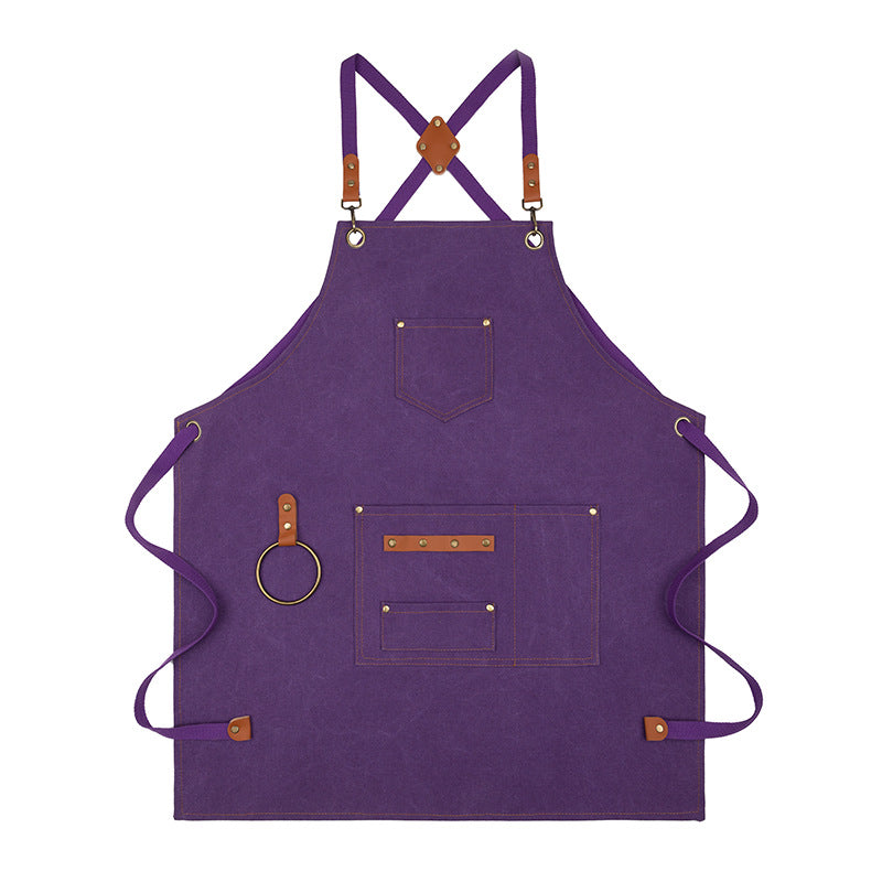 Canvas Sleeveless Apron Waterproof Oil-proof - Thick Cotton, Unisex Adjustable, view 12