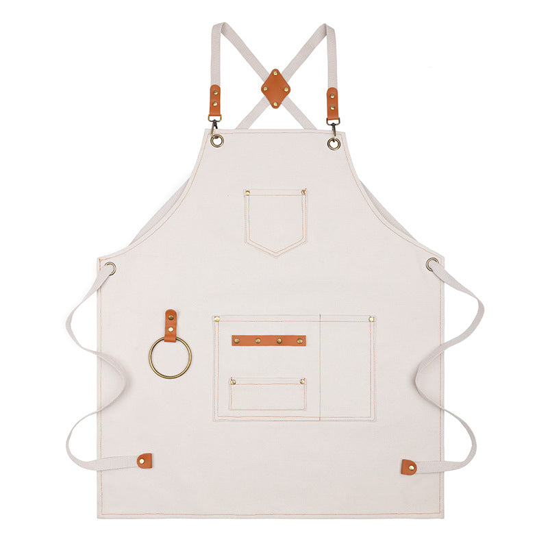 Canvas Sleeveless Apron Waterproof Oil-proof - Thick Cotton, Unisex Adjustable, view 13