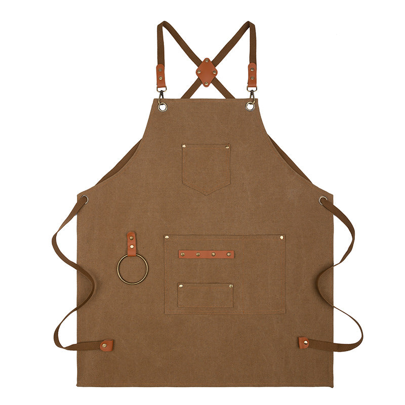 Canvas Sleeveless Apron Waterproof Oil-proof - Thick Cotton, Unisex Adjustable, view 6