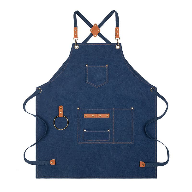 Canvas Sleeveless Apron Waterproof Oil-proof - Thick Cotton, Unisex Adjustable, view 7