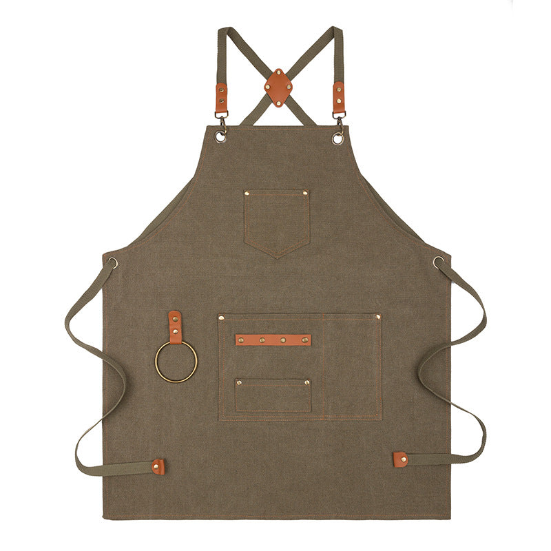 Canvas Sleeveless Apron Waterproof Oil-proof - Thick Cotton, Unisex Adjustable, view 8