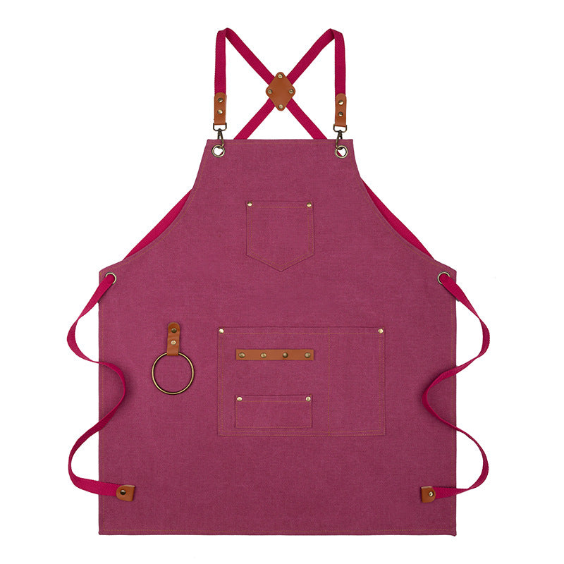 Canvas Sleeveless Apron Waterproof Oil-proof - Thick Cotton, Unisex Adjustable, view 9