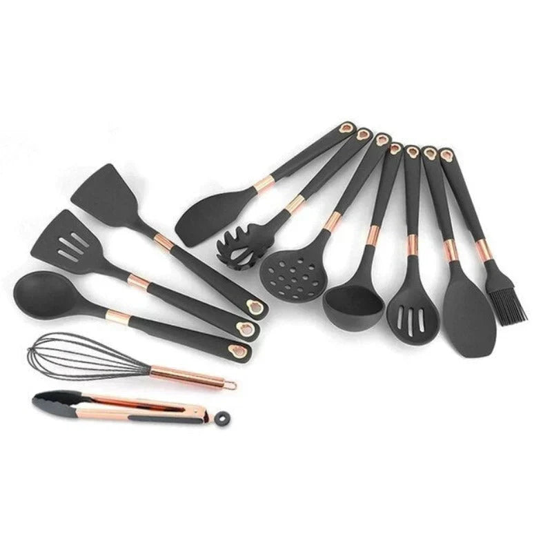 12-Piece Gold-Coated Kitchen Utensil Set - Durable, Luxury Finish, view 2