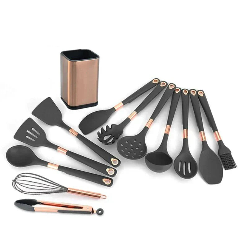 12-Piece Gold-Coated Kitchen Utensil Set - Durable, Luxury Finish, view 3