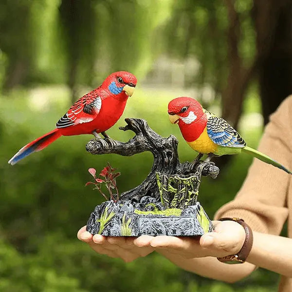 Sound Activated Bird Decoration for Garden or Patio - Plastic, 11 cm