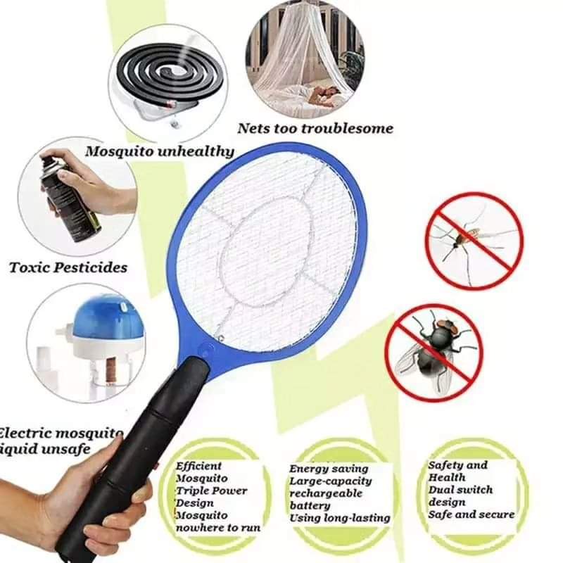 Electric Fly Swatter Killer with LED Lamp - Ergonomic Rocket Design, view 2