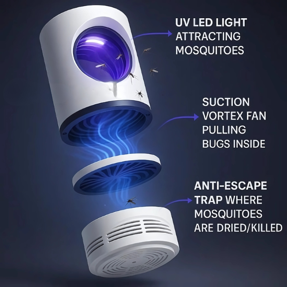 Electric Insect Killer Lamp UV Light Mosquito Trap - USB Powered, Indoor Outdoor, view 5