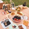Gingham Picnic Blanket for Indoor and Outdoor Use - Orange, 59 x 59 Inches, view 4