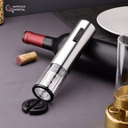 4-in-1 Electric Wine Opener Set - Stainless Steel, Rechargeable, Vacuum Stopper, view 4