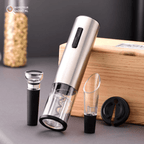 4-in-1 Electric Wine Opener Set - Stainless Steel, Rechargeable, Vacuum Stopper, view 6