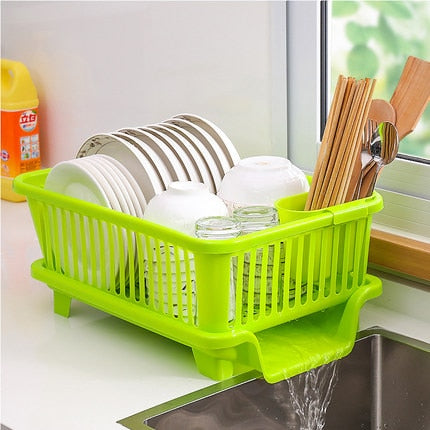 Kitchen Countertop Dish Drainer Rack - Plastic, 44x31x18cm, view 10