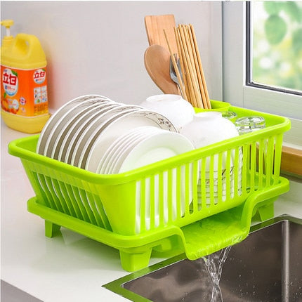 Kitchen Countertop Dish Drainer Rack - Plastic, 44x31x18cm, view 11