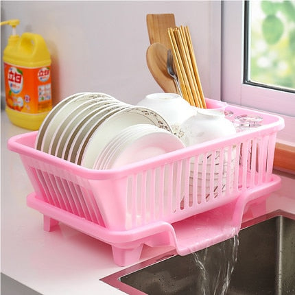 Kitchen Countertop Dish Drainer Rack - Plastic, 44x31x18cm, view 4